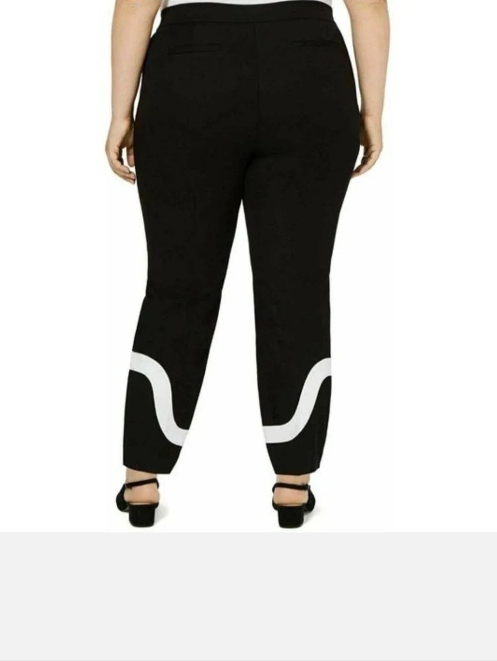 Alfani Black and White Skinny Leg Comfort Waist Ankle Pants Size 16W NWT